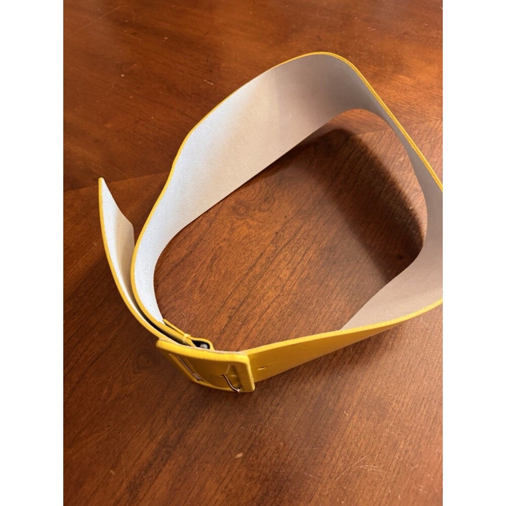 Unbranded Yellow leather statement belt wide  Size S/M